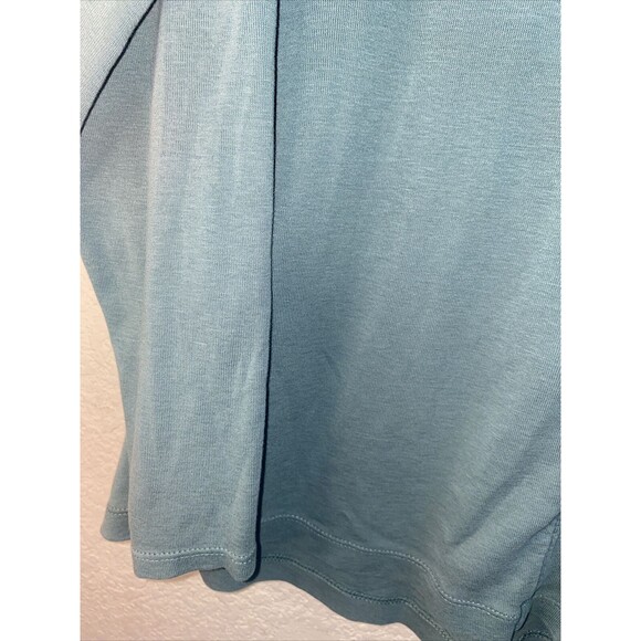 J Jill Pima Crew Neck High Low Tee Women XL Pullover Long Sleeve lagen Green - Picture 4 of 6